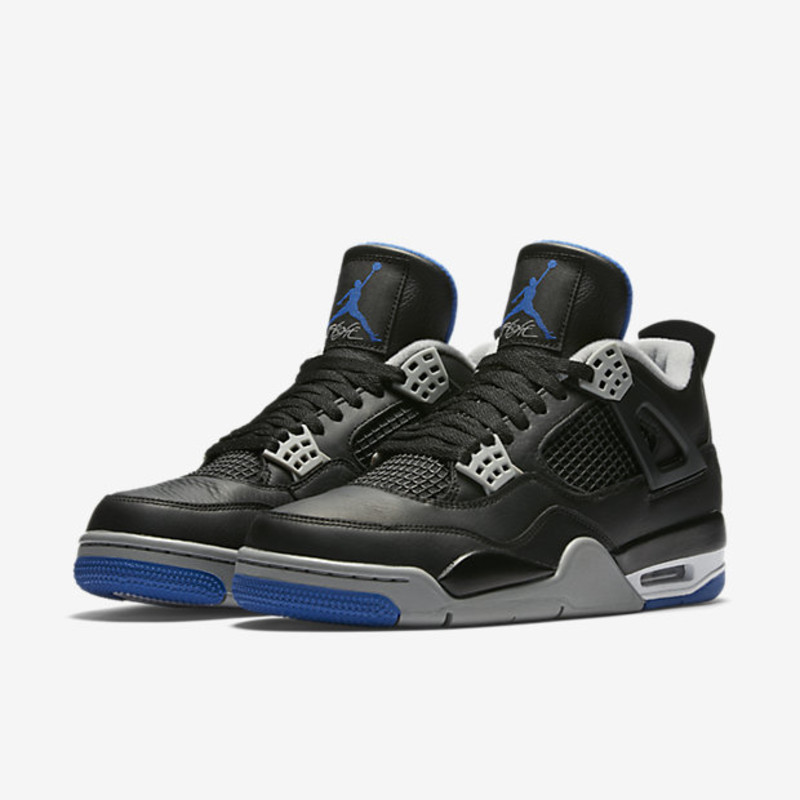 Black blue jordan 4 on sale